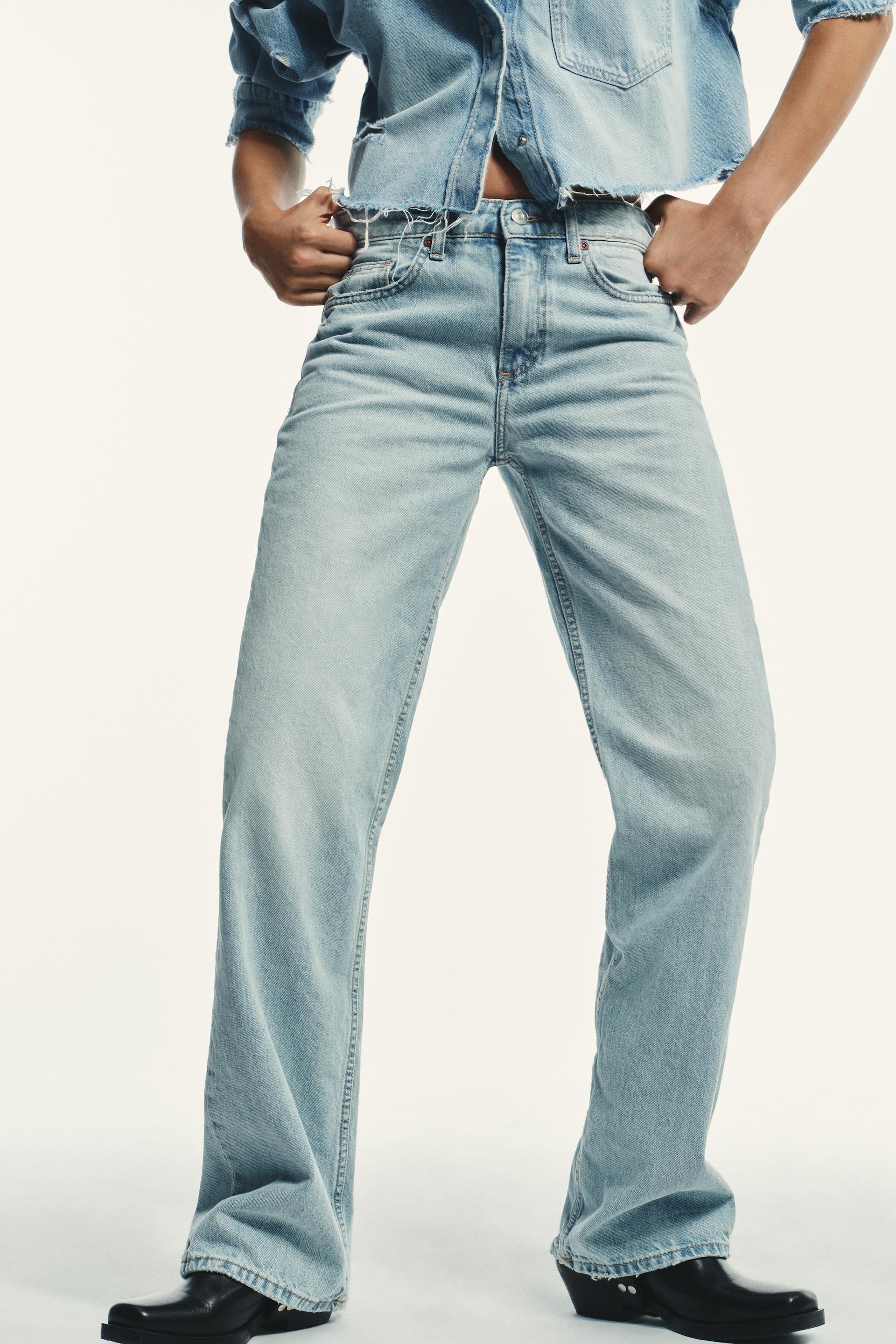 TRF Mid-Rise Wide Leg Jeans – Light Blue