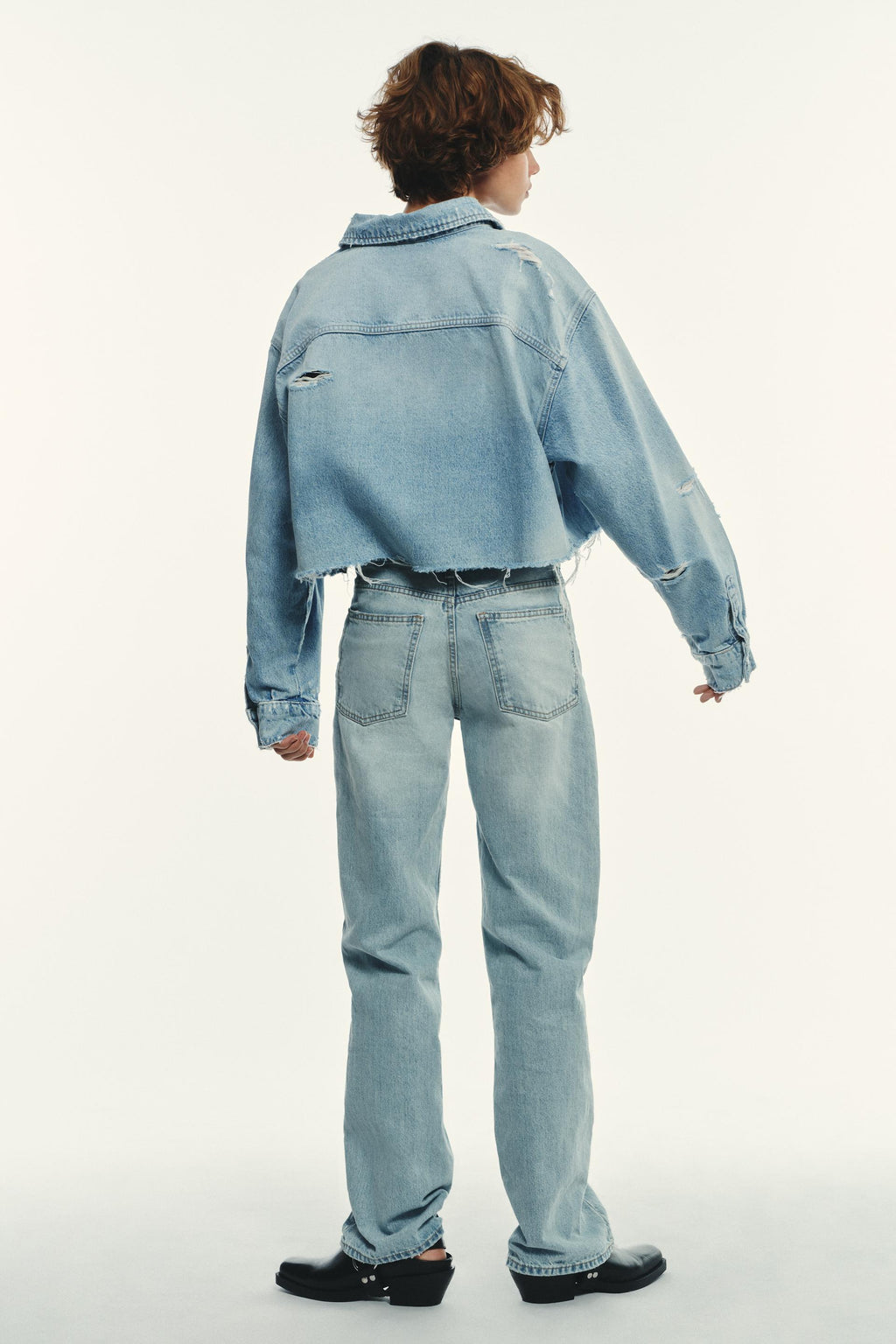 TRF Mid-Rise Wide Leg Jeans – Light Blue