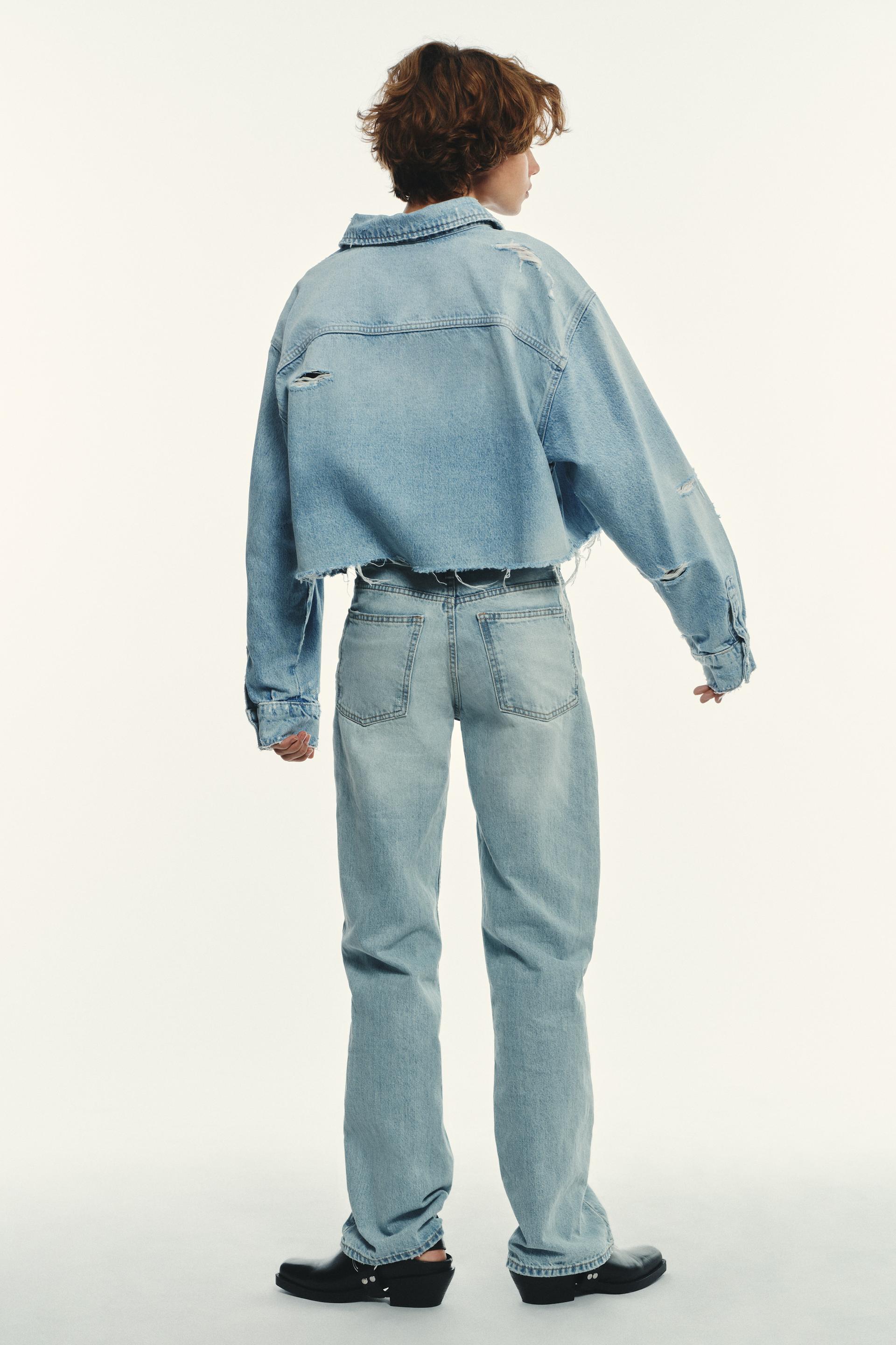 TRF Mid-Rise Wide Leg Jeans – Light Blue