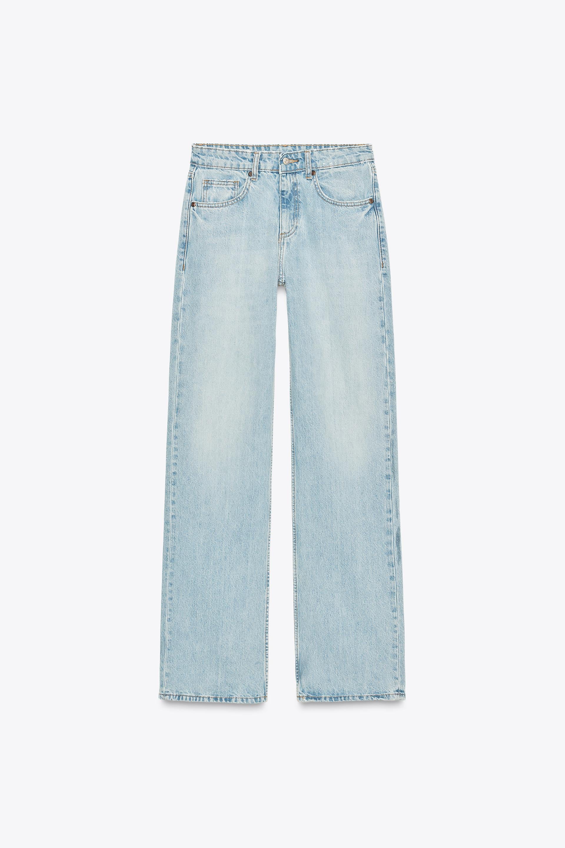 TRF Mid-Rise Wide Leg Jeans – Light Blue