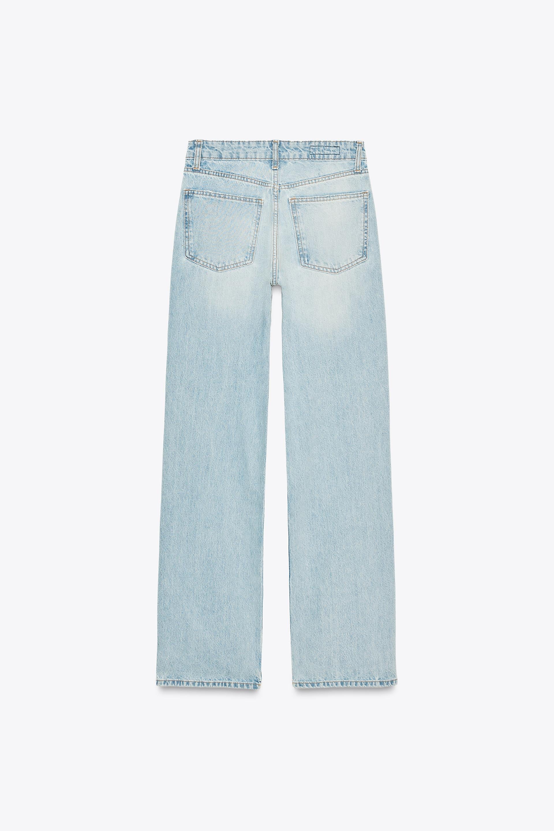 TRF Mid-Rise Wide Leg Jeans – Light Blue