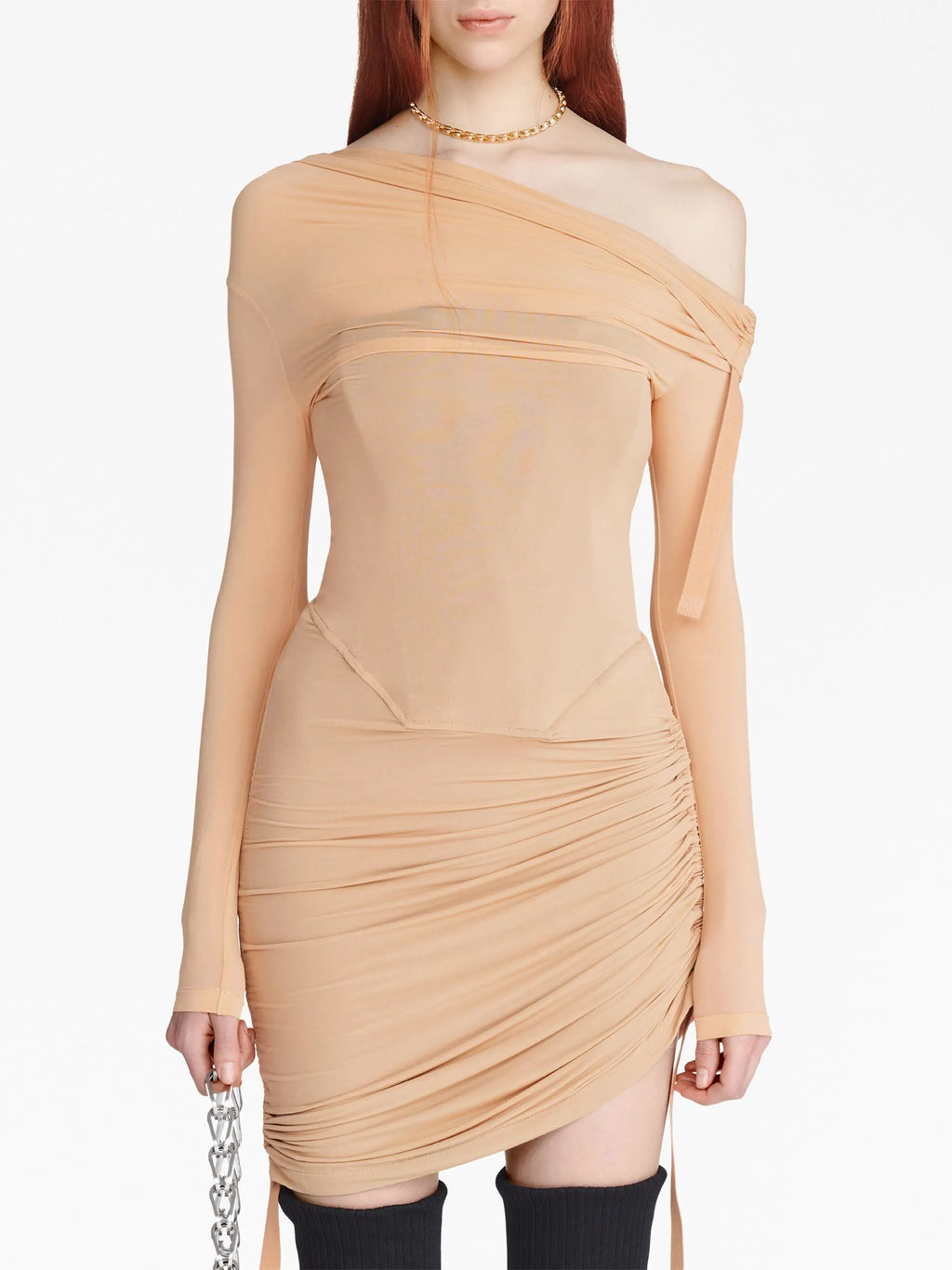 Dion Lee Off-Shoulder Gathered Minidress