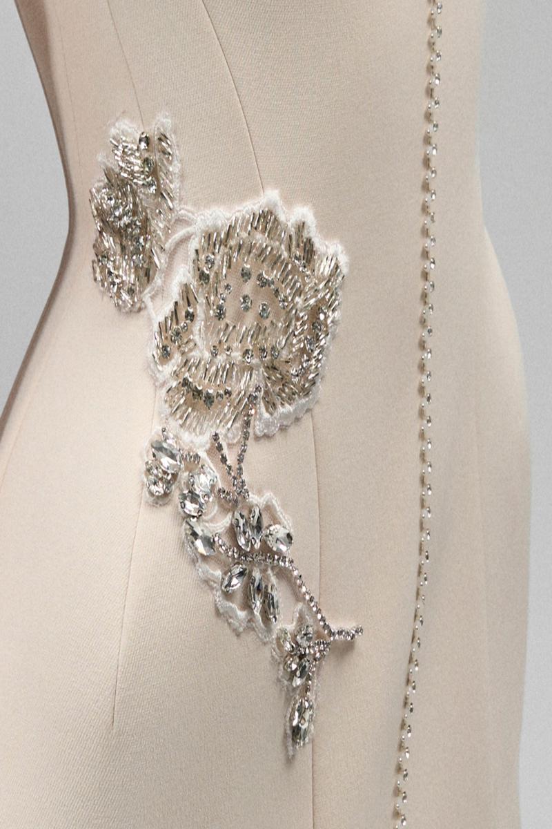 Maison Des Copains Elysia Sheath Mandarin Collar Calf Length Dress