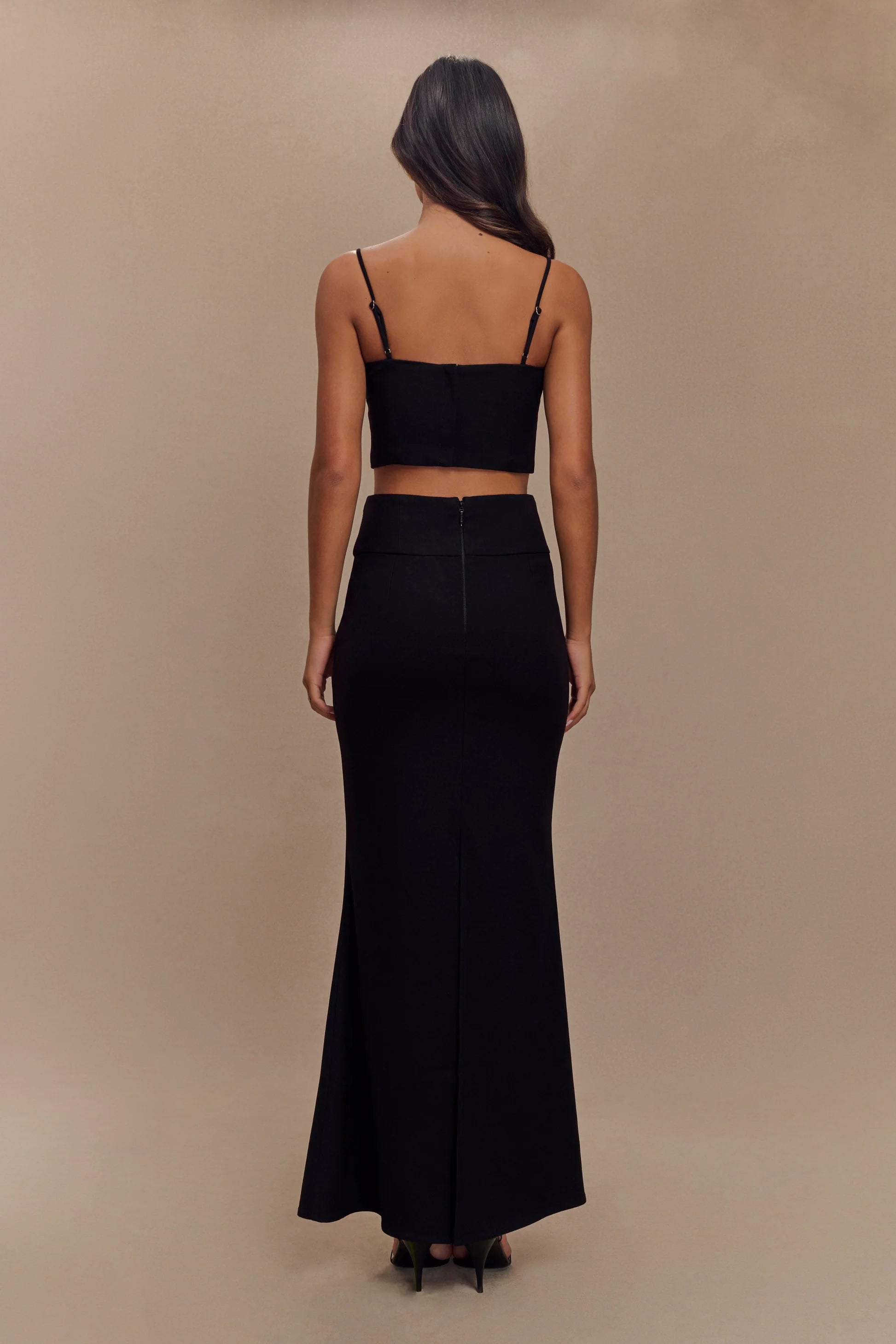 Grace Suiting Maxi Skirt – Black