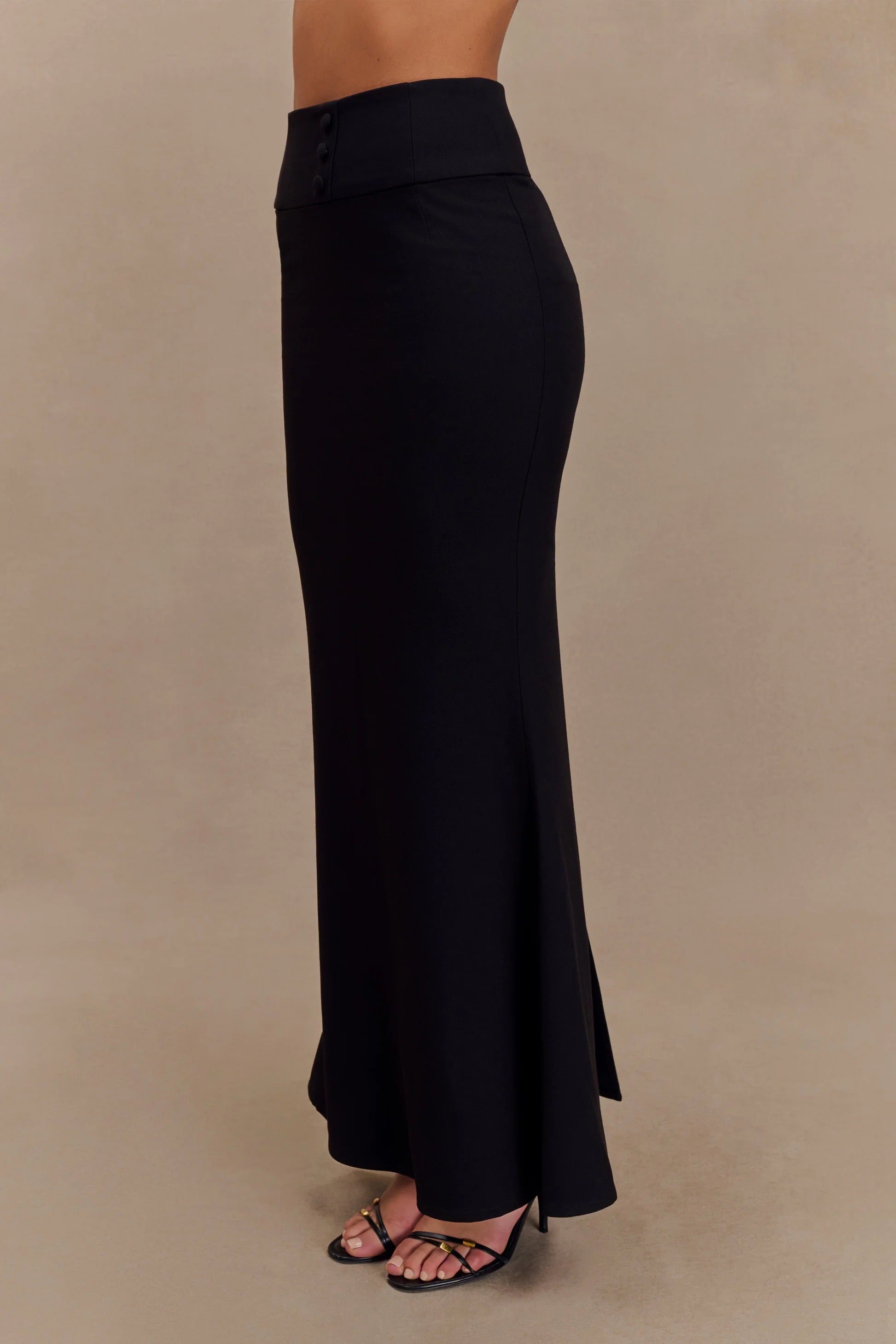 Grace Suiting Maxi Skirt – Black