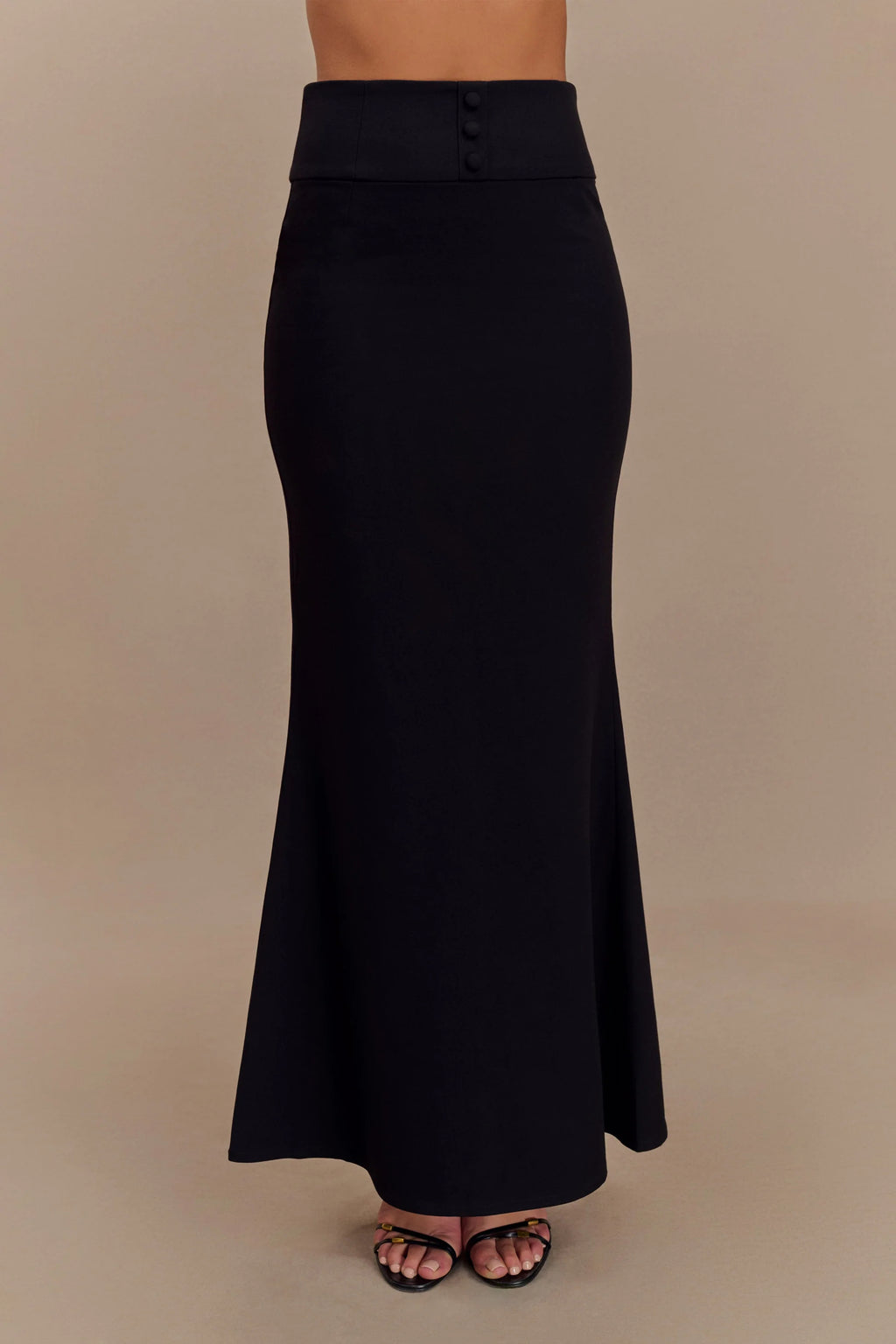 Grace Suiting Maxi Skirt – Black