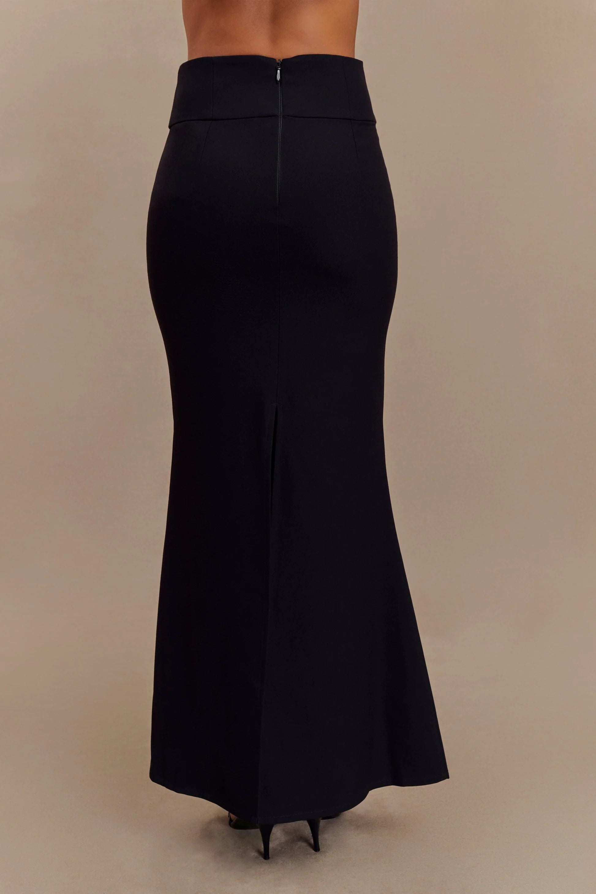 Grace Suiting Maxi Skirt – Black