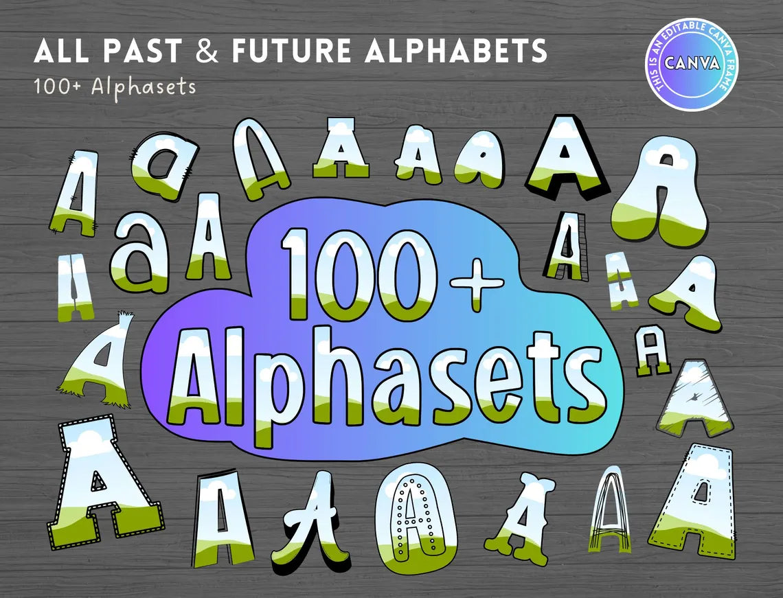 Canva Frames Mega Bundle | 8500+ Editable Canva Templates | Add Your Own Pattern | Alphabet & Design Elements