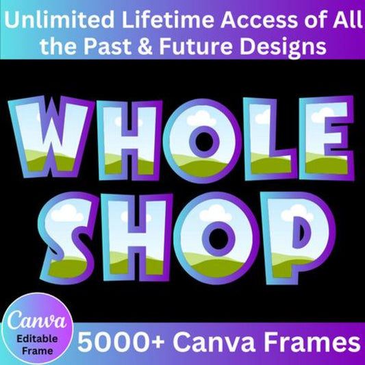 Gleam Label Canva Editable Frames & Alphabets | 5000+ Canva Templates | Tumbler & Bootleg Designs | Add Your Own Pattern | Lifetime Access