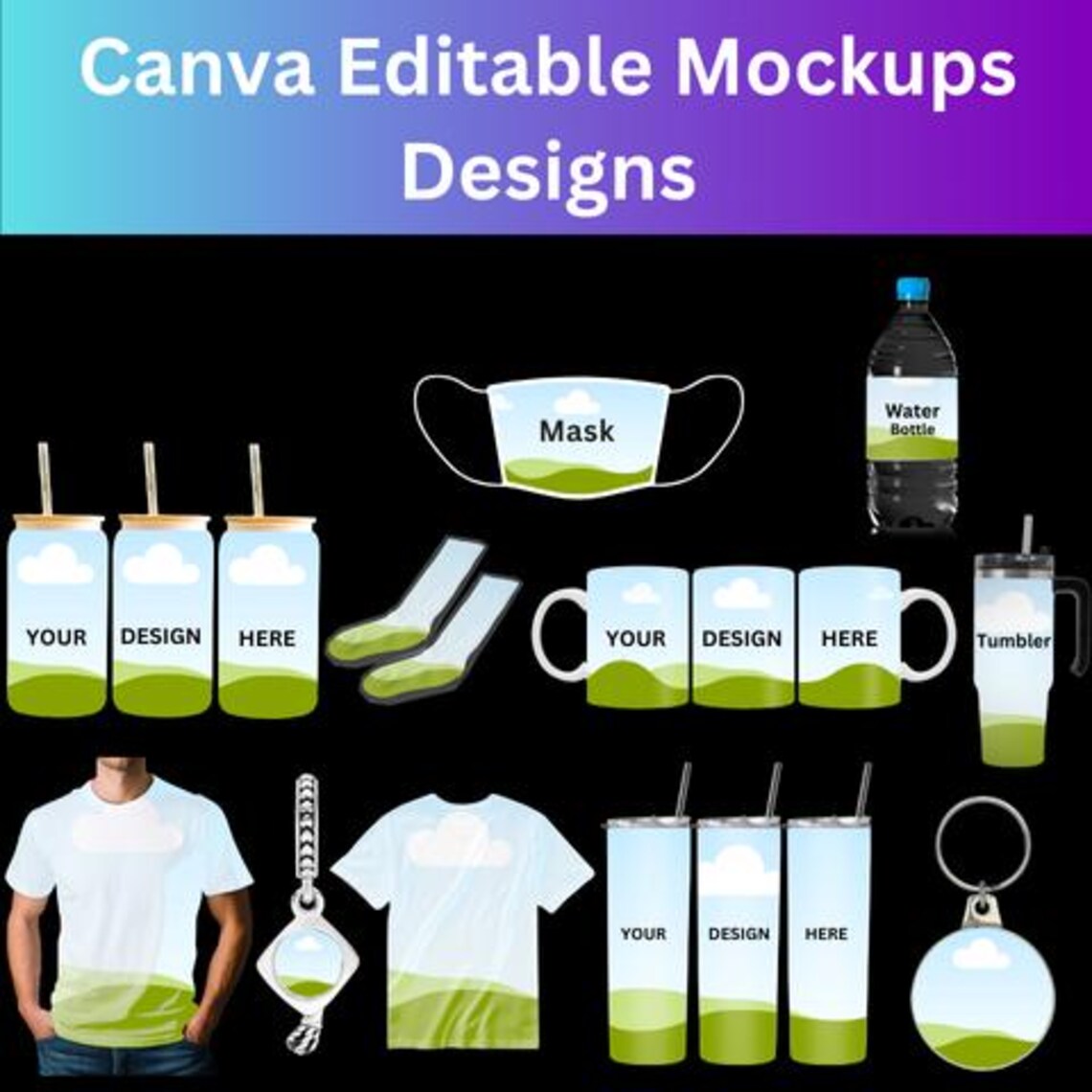 Gleam Label Canva Editable Frames & Alphabets | 5000+ Canva Templates | Tumbler & Bootleg Designs | Add Your Own Pattern | Lifetime Access