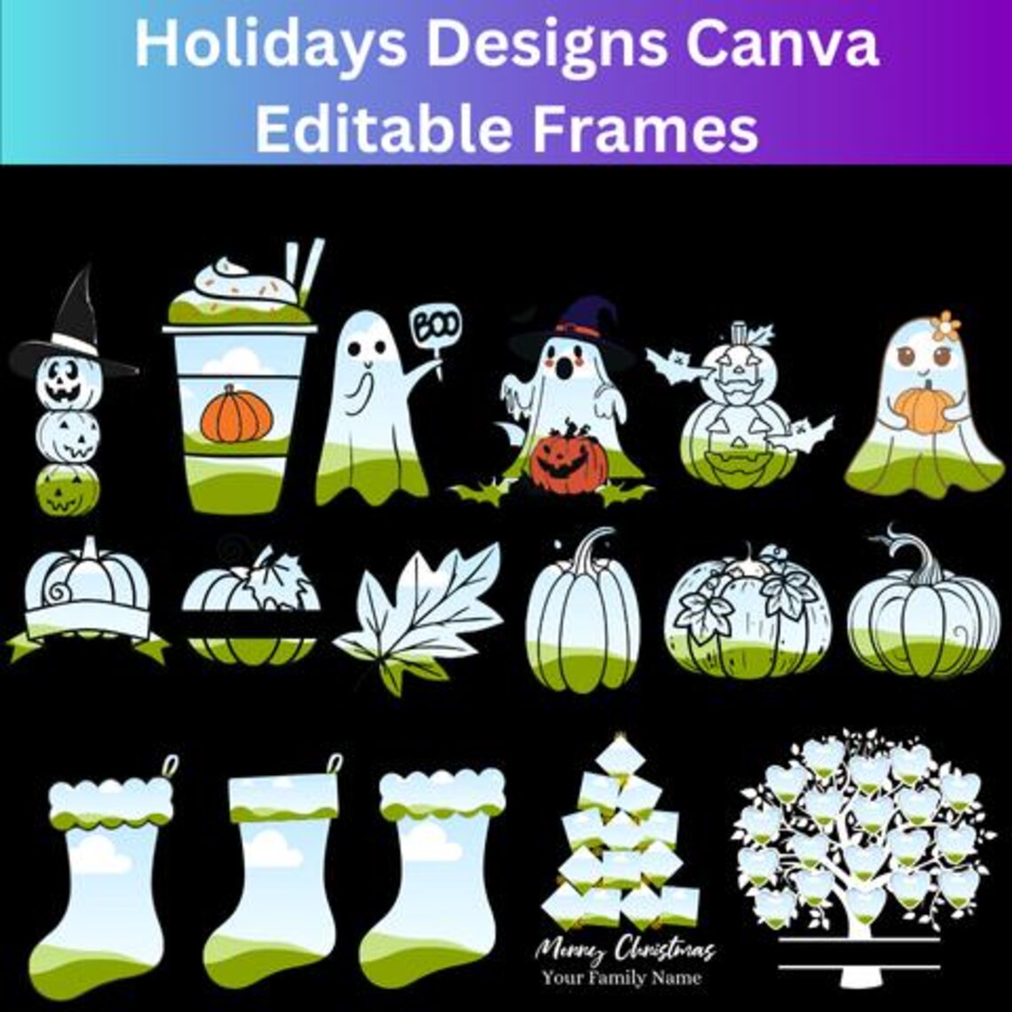Gleam Label Canva Editable Frames & Alphabets | 5000+ Canva Templates | Tumbler & Bootleg Designs | Add Your Own Pattern | Lifetime Access