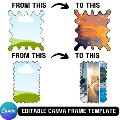Editable Canva Frame Template | 15 Doodle Border Frames | Coquette & Wavy Edge Canva Templates | Drag & Drop Photo Frames | Digital Download