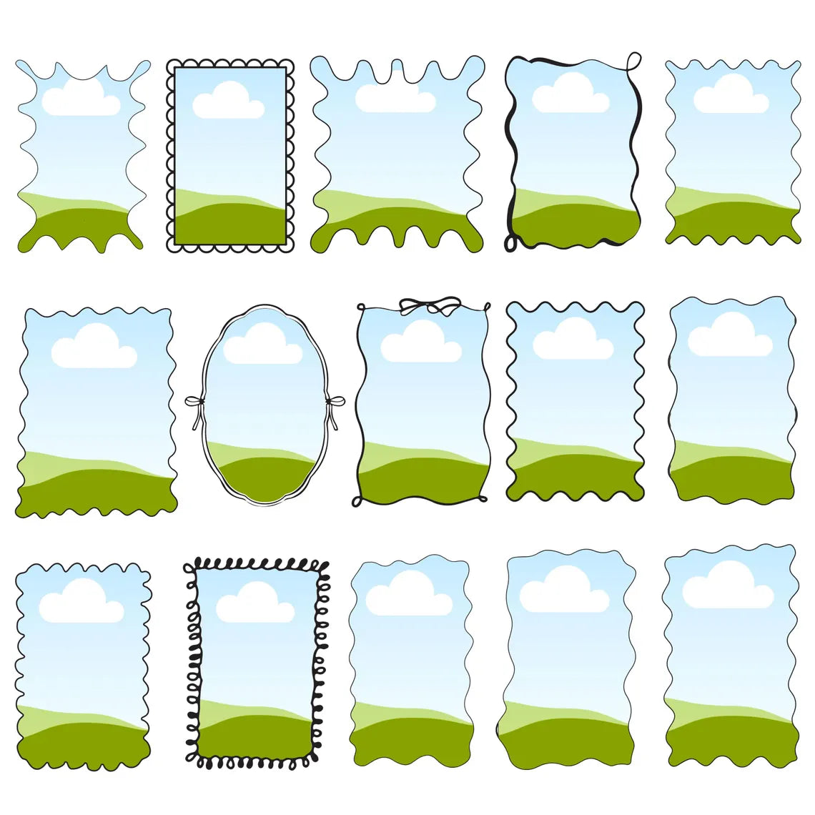 Editable Canva Frame Template | 15 Doodle Border Frames | Coquette & Wavy Edge Canva Templates | Drag & Drop Photo Frames | Digital Download