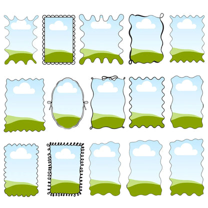 Editable Canva Frame Template | 15 Doodle Border Frames | Coquette & Wavy Edge Canva Templates | Drag & Drop Photo Frames | Digital Download