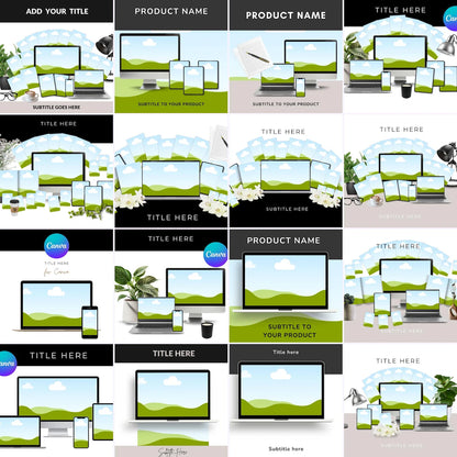 250+ Canva Device Mockups | Laptop, Phone, iPad & Desktop Templates | Editable Drag & Drop Canva Mockup Bundle | Digital Download