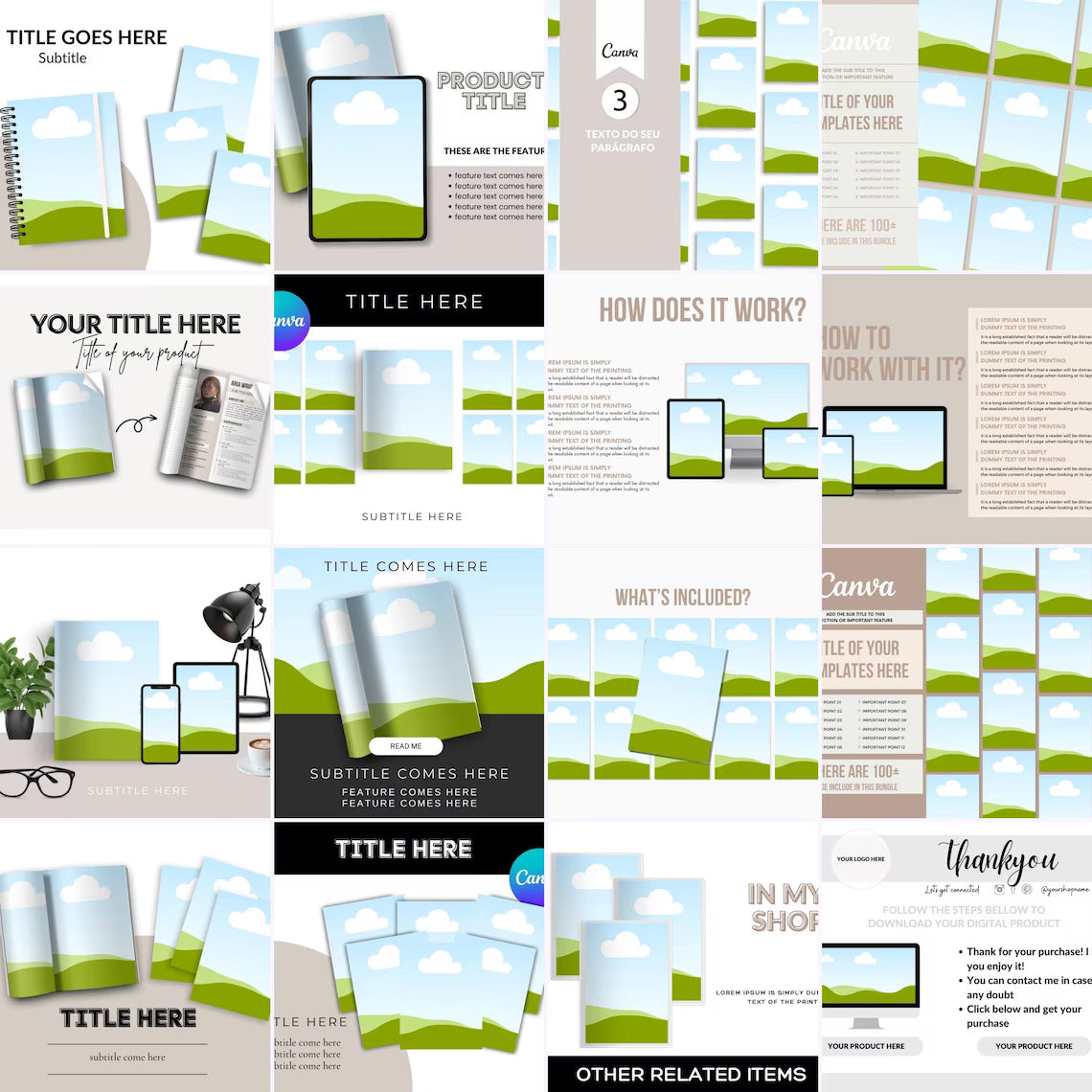 250+ Canva Device Mockups | Laptop, Phone, iPad & Desktop Templates | Editable Drag & Drop Canva Mockup Bundle | Digital Download