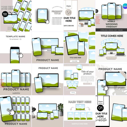 250+ Canva Device Mockups | Laptop, Phone, iPad & Desktop Templates | Editable Drag & Drop Canva Mockup Bundle | Digital Download