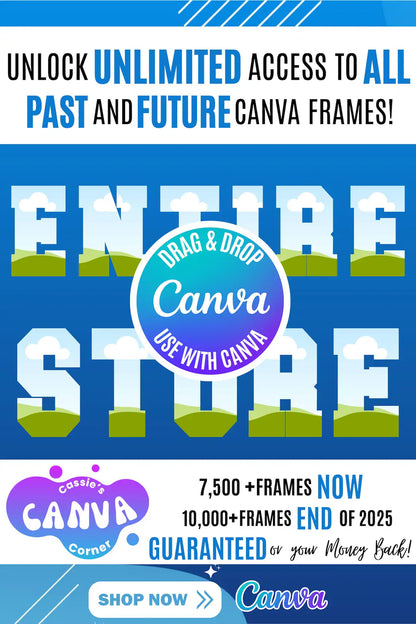 10,000+ Canva Frames Mega Bundle – All Access Lifetime | Editable Templates | Drag & Drop Canva Elements | Digital Download