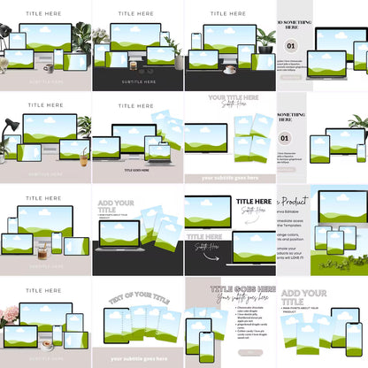 250+ Canva Device Mockups | Laptop, Phone, iPad & Desktop Templates | Editable Drag & Drop Canva Mockup Bundle | Digital Download