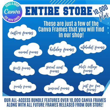 10,000+ Canva Frames Mega Bundle – All Access Lifetime | Editable Templates | Drag & Drop Canva Elements | Digital Download