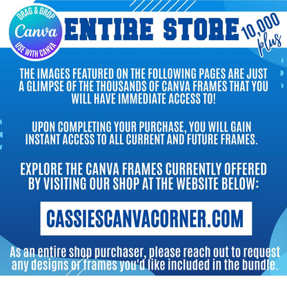10,000+ Canva Frames Mega Bundle – All Access Lifetime | Editable Templates | Drag & Drop Canva Elements | Digital Download