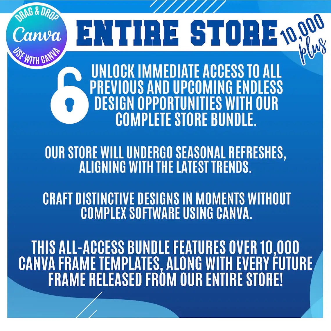 10,000+ Canva Frames Mega Bundle – All Access Lifetime | Editable Templates | Drag & Drop Canva Elements | Digital Download