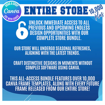 10,000+ Canva Frames Mega Bundle – All Access Lifetime | Editable Templates | Drag & Drop Canva Elements | Digital Download