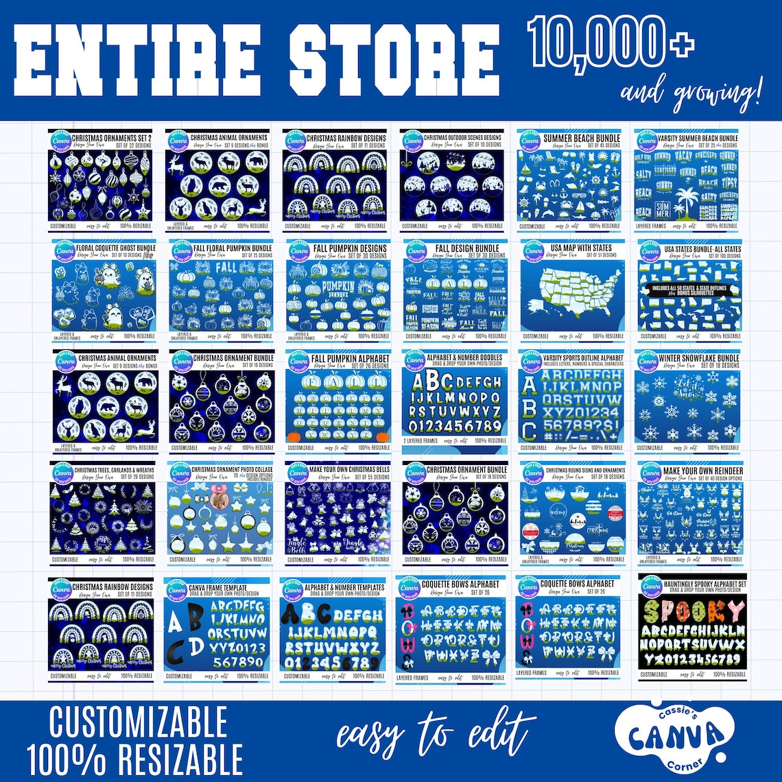 10,000+ Canva Frames Mega Bundle – All Access Lifetime | Editable Templates | Drag & Drop Canva Elements | Digital Download