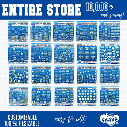 10,000+ Canva Frames Mega Bundle – All Access Lifetime | Editable Templates | Drag & Drop Canva Elements | Digital Download